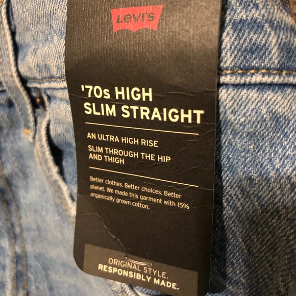 LEVIS 70's High Slim Straight Jeans Medium Indigo Worn In NWT - Picture 13 of 17